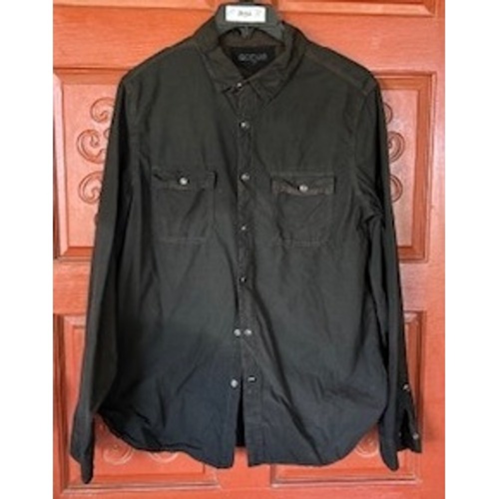 Rogue Mens Shirt Snap Work Shirt Long Sleeve Two Pocket Brown‎ Casual Size XL